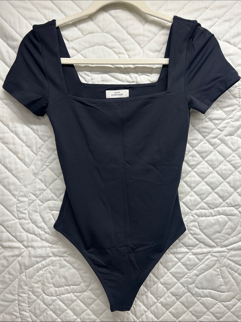 Babaton Black Square-Neck One-Piece Bodysuit